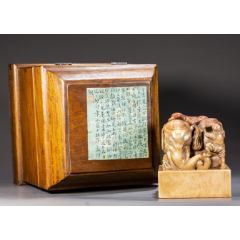 寿山石童子戏象钮大印章_铜/金属印章_湖南玉石翡翠老店【7788收藏】