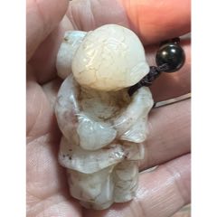 明代和田白玉童子持莲_和田玉_品轩玉古董字画【7788红宝书】 明代和田白玉童子持莲_和田玉_品轩玉古董字画【7788红宝书】
