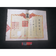 建国初期毕业证书：江苏省南通师范附属小学校（校长吴志仪）（1953年）（仅见）