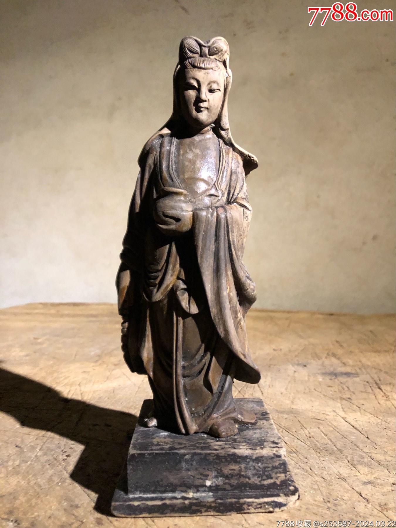 清代黄杨木观音清代佛像清代观音清代木雕观音老佛像老木雕观音