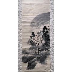 名家山水画放漏价尺寸：135×34cm