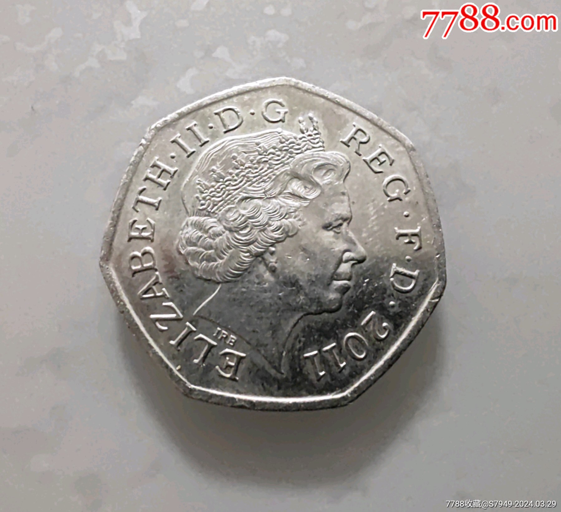 2011年英国50便士羽毛球纪念币-英国钱币-7788旧书网