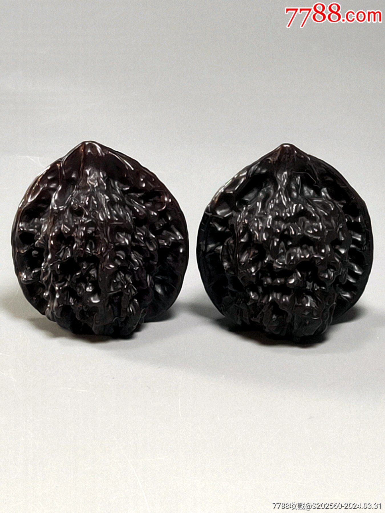 老款盘龙纹官帽核桃(40014)_文玩核桃_图片价格_收藏行情_7788集邮网