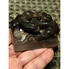 印石三宝”之一：瑞兽田黄印章_黄石_寿山乡_雕刻