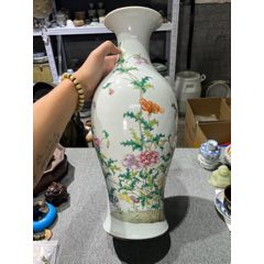 民国时期「民国官窑-洪宪年制」粉彩芙蓉花观音瓶_旧瓷器_玩古怡