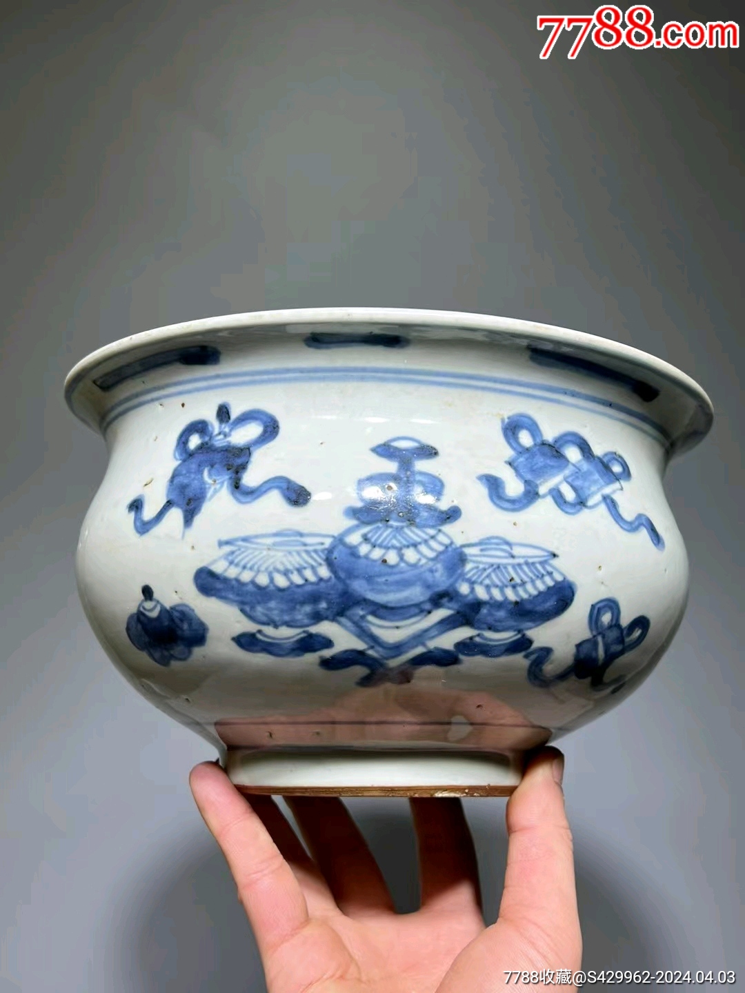 清代康熙青花博古杂宝纹罗汉炉-价格:5000元-se99805960-青花瓷-零售-7788收藏__收藏热线