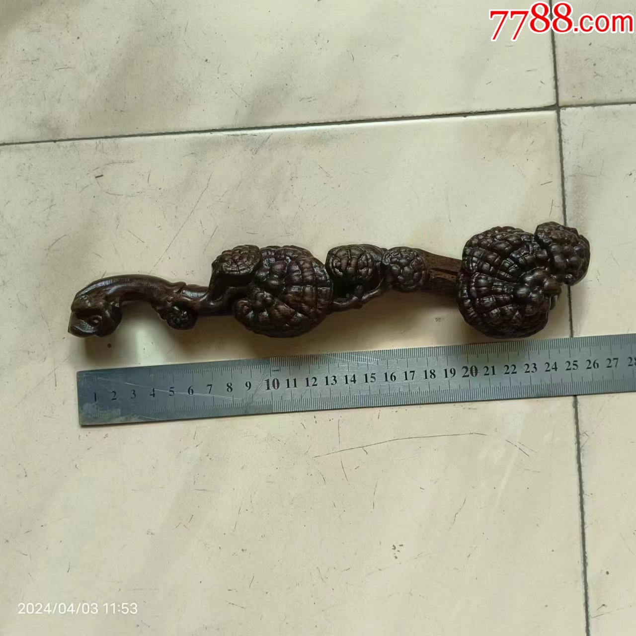 长25宽5厚5厘米,完整的黑檀木雕灵芝如意,包邮,木质很硬-价格:80元-se99835892-其他根雕/木雕-零售-7788收藏__收藏热线