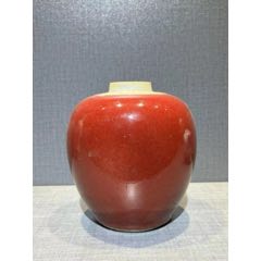 清代雍正郎窑红天球瓶-红釉瓷-7788红宝书