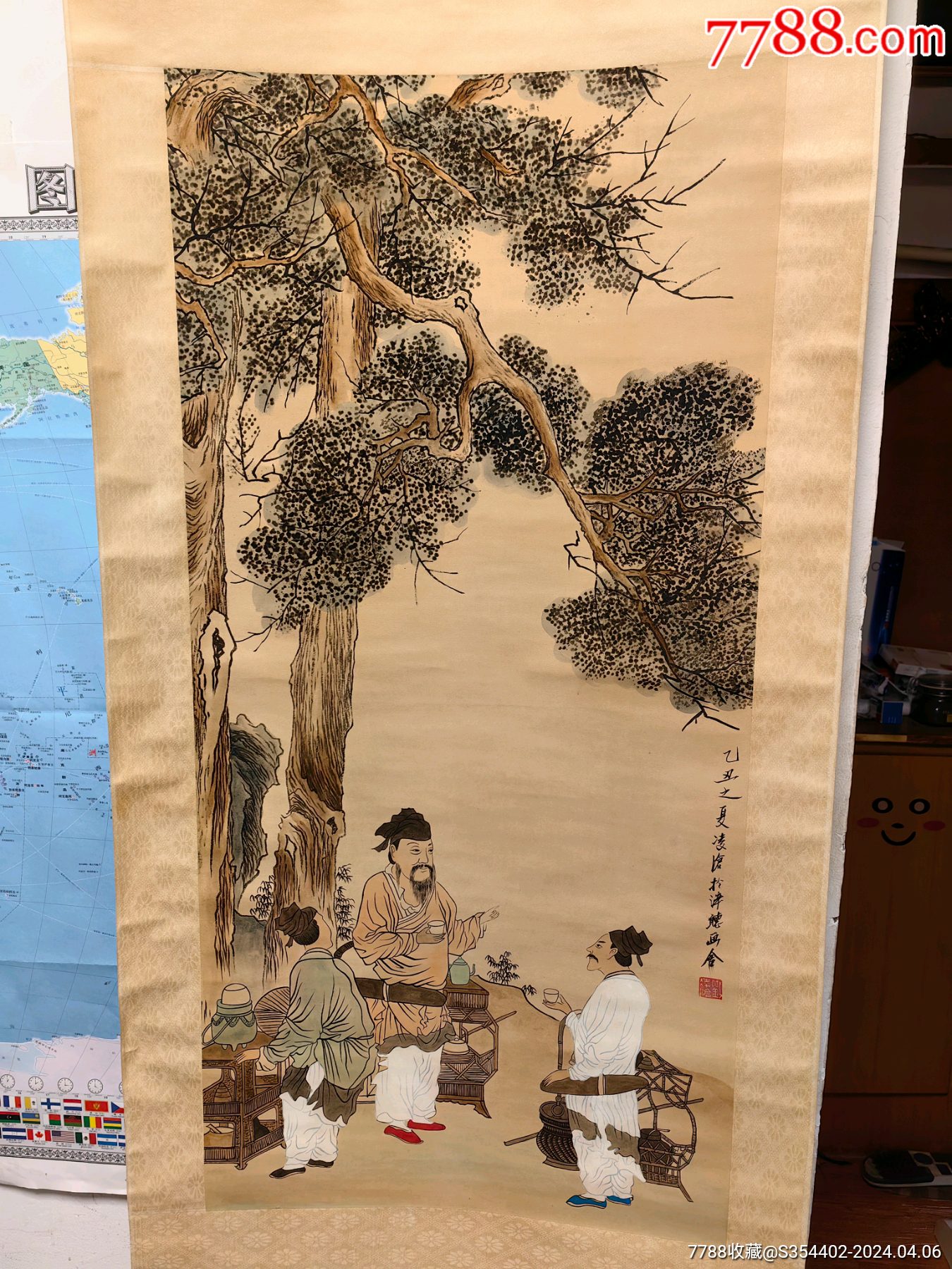 刘凌仓早年精品人物一幅低价转让识者捡漏可能大漏,原装原裱自然老旧。画工精良。_人物国画原作_宇宸书画苑【7788收藏__收藏热线】