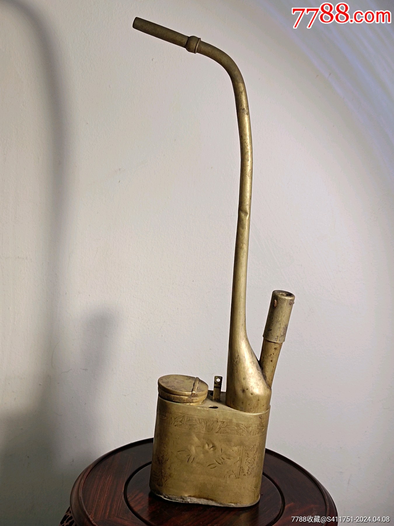 清代铜水烟袋-水烟壶/烟袋-7788红宝书