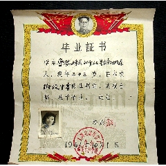 1961年上海合成纤维厂业余高等专科学校毕业证书