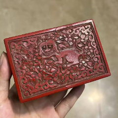 定番人気！ 民国剔红漆器盒-漆盒-7788红宝书 工芸品