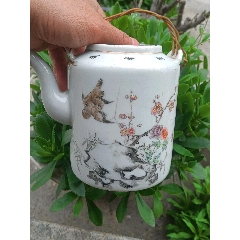 文人瓷器：粉彩花鸟壶，茶壶，酒壶，浅绛彩茶壶，大名家徐云清，1911年