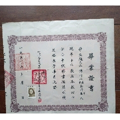 1951年上海市私立光中初级中学毕业证书（浙江省吴兴县人）_豆芽旧书屋
