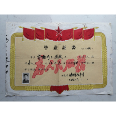 1979年高中毕业证书（俞**）套印“为人民服务”（折叠寄送）