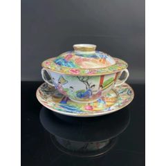 清嘉庆-道光·粉彩人物格洗-彩绘瓷/彩瓷-7788红宝书