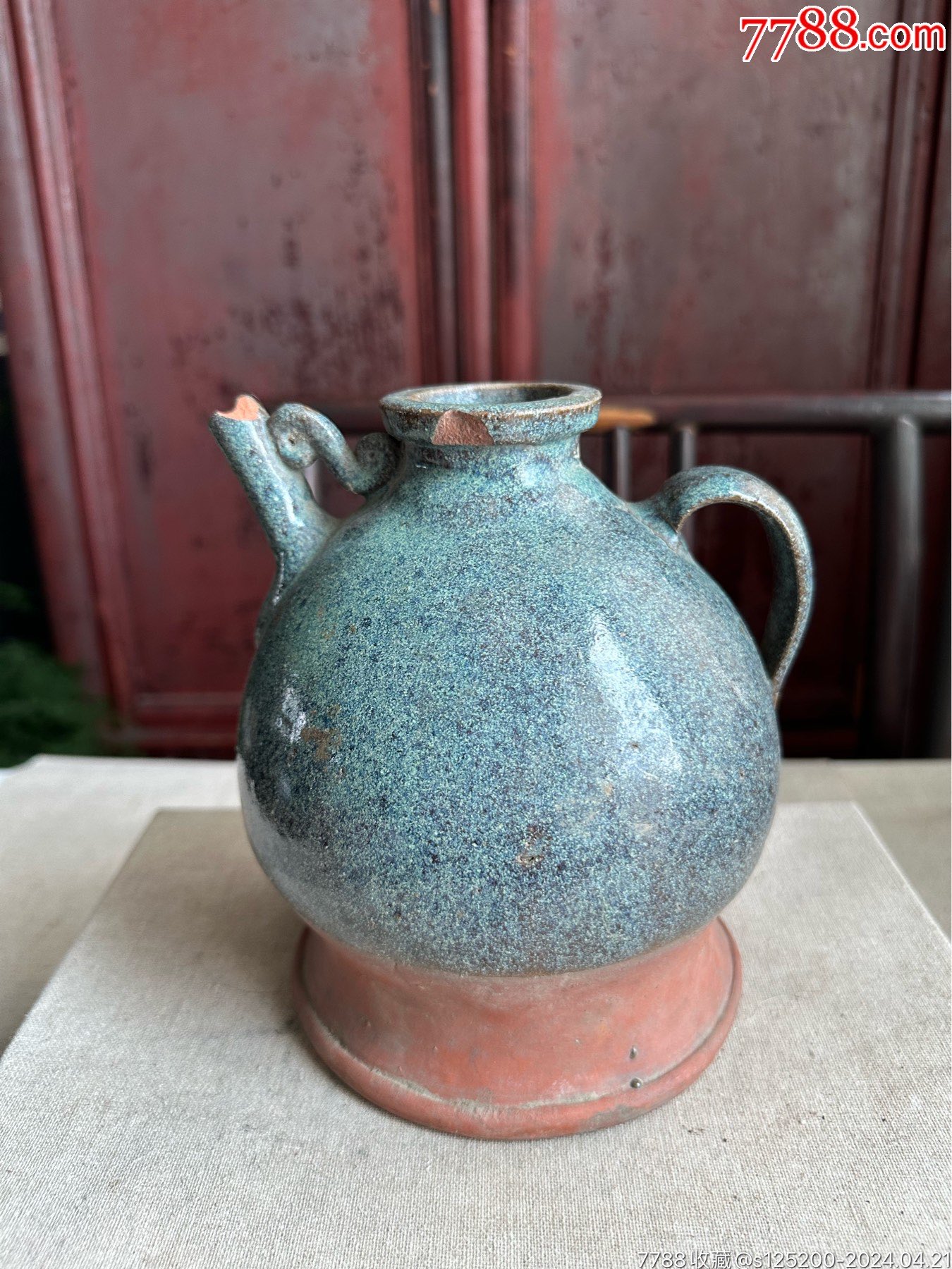 古董古玩收藏杂项近代紫砂罐紫砂茶壶老砂宜钧釉民俗收藏怀旧-紫砂壶