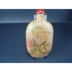 瑠璃鼻炎壺 琉璃内画螳螂鼻烟壶_旧鼻烟壶_博宝斋古玩【7788旧书网】