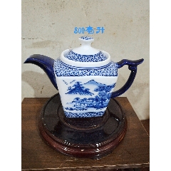 手绘方形青花茶壶(se100205394)