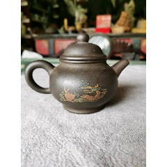 迷你紫砂龙纹茶壶一套名家李兰熙落款-紫砂壶-7788红宝书