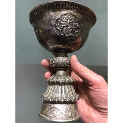 清代西藏银酥油灯(se100280194)