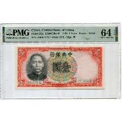 民国25年（1936年）中央银行壹圆中央银行一元_民国四大行纸币_纸币江湖