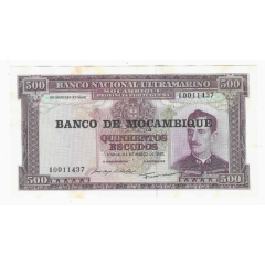 近新泛黄大西洋国海外汇理银行改莫桑比克银行500葡萄牙盾埃斯库多1967年