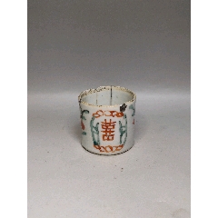 中国 粉彩 蓮花人物文 盒子 香合 蓋物 合わせ箱 V R8271