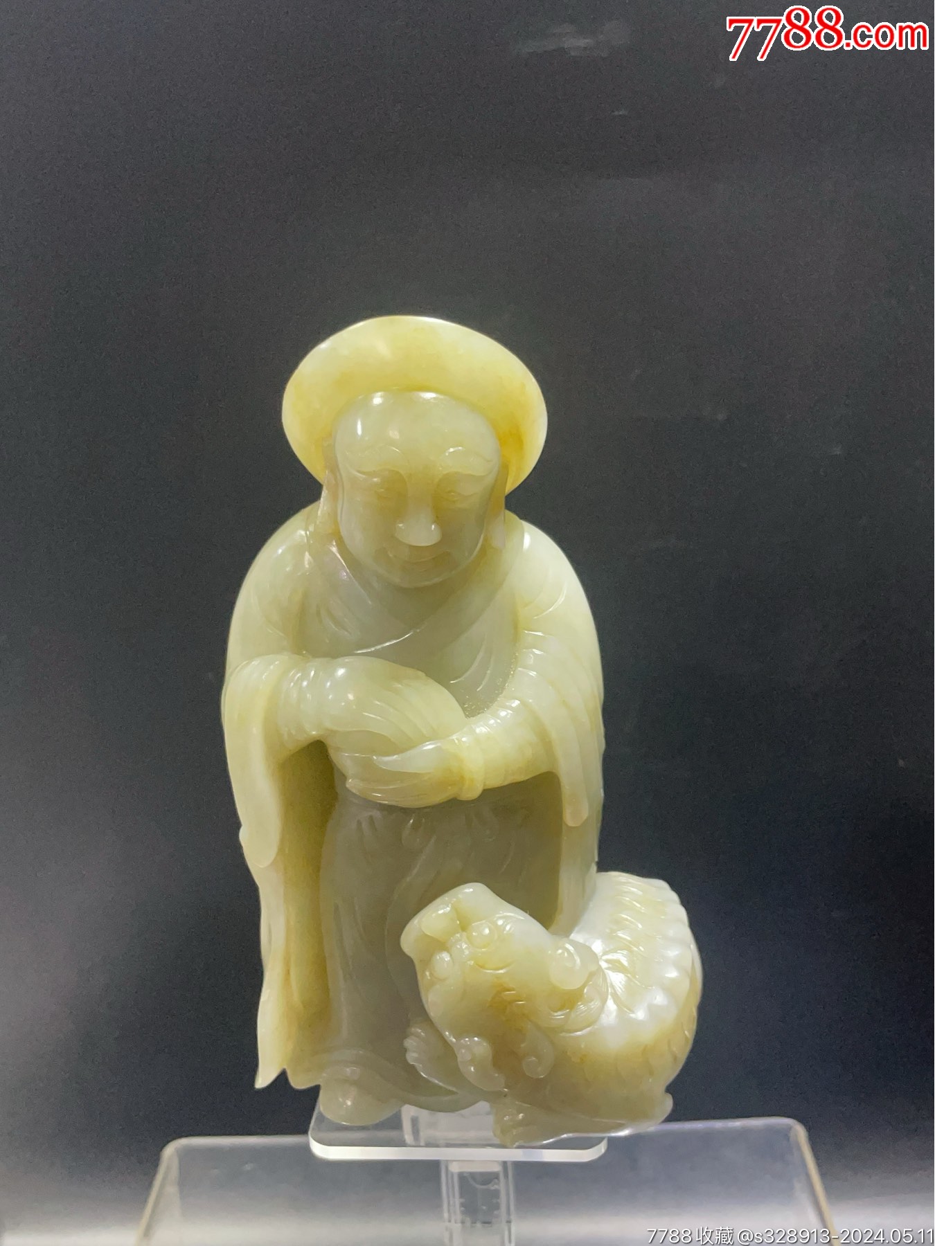旧藏:笑狮罗汉，和田籽料。精细精雕，造型精美生动。雕刻栩栩如生，师子雕刻动感传神-价格:16999元-se100536937-和田玉-零售 ...