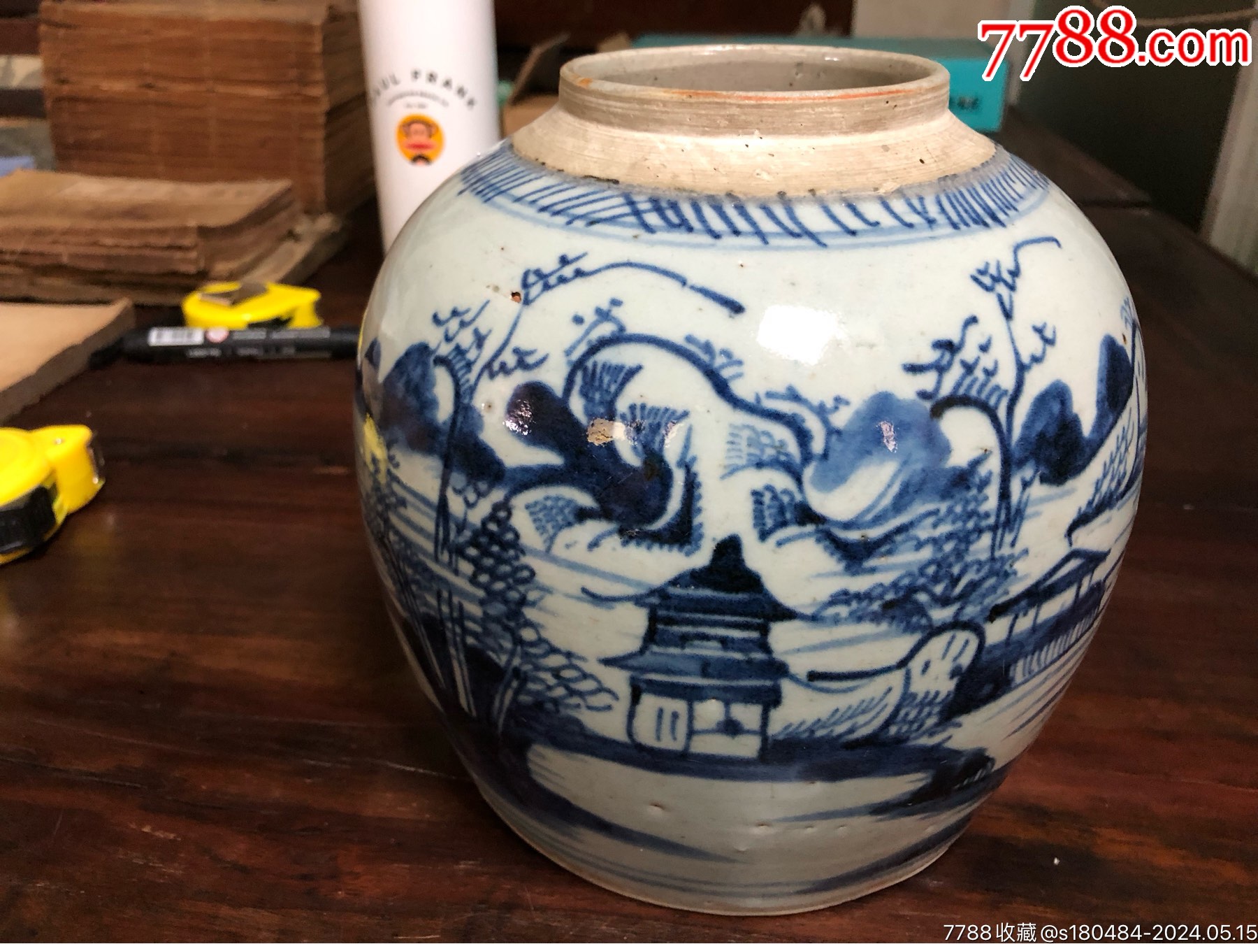 乾隆青花山水罐-青花瓷-7788红宝书