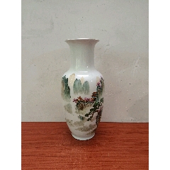 漂亮的七十年代手绘山水纹瓷瓶-￥380 元_彩绘瓷/彩瓷_7788网