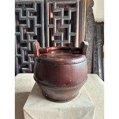 【歯科医師】古玩　時代漆桶 木工、竹工芸