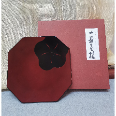 日本木胎漆器，古代朱はな八角盛器（全新全品带原盒）(se100879050)