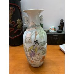 八九十年代仿同治年制款仕女瓶_旧瓷器_道法名【7788旧书网】