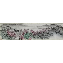 字画山水四尺手绘玄关李建忠作品挂画