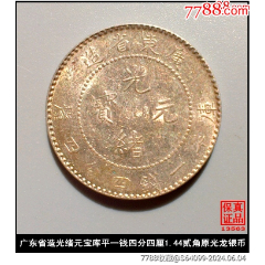 光緒銀圓貳銭 清代光绪银元迪化二钱拍卖价格及实物图片