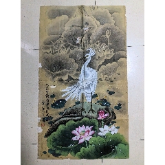 三尺工笔花鸟画原作（款印不识）-花鸟国画原作-7788旧书网