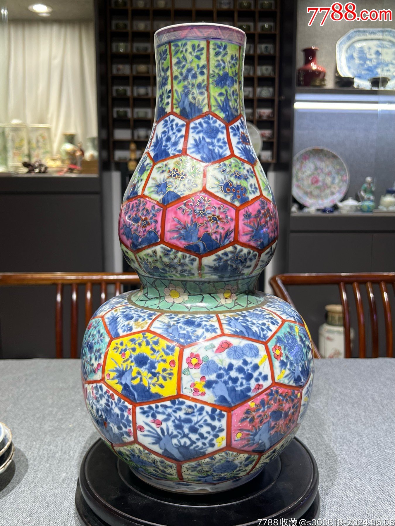 清代康熙时期青花加彩「七十二变」葫芦大瓶_青花瓷_玩古怡情【7788旧书网】