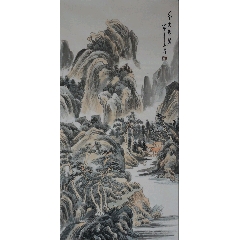 《风光秀丽》著名画家王春荃先生三尺整张山水作品，尺寸约99*49厘米