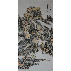 《源远流长1》著名画家王春荃先生三尺整张山水作品，尺寸约99*49厘米