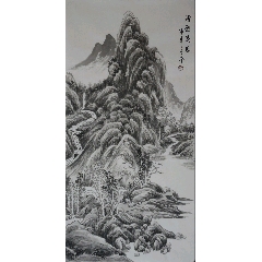 《源远流长4》著名画家王春荃先生三尺整张山水作品，尺寸约99*49厘米