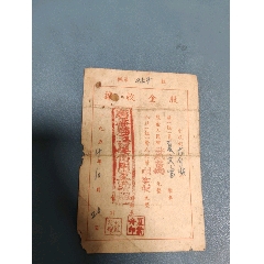 股金收据，上海枫泾。1954年