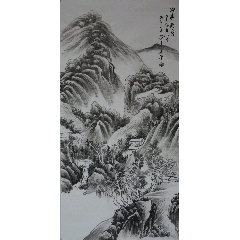 《源远流长》著名画家王春荃先生三尺整张山水作品，尺寸约99*49厘米