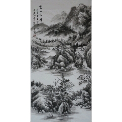 《云山清韵》著名画家王春荃先生三尺整张山水作品，尺寸约99*49厘米