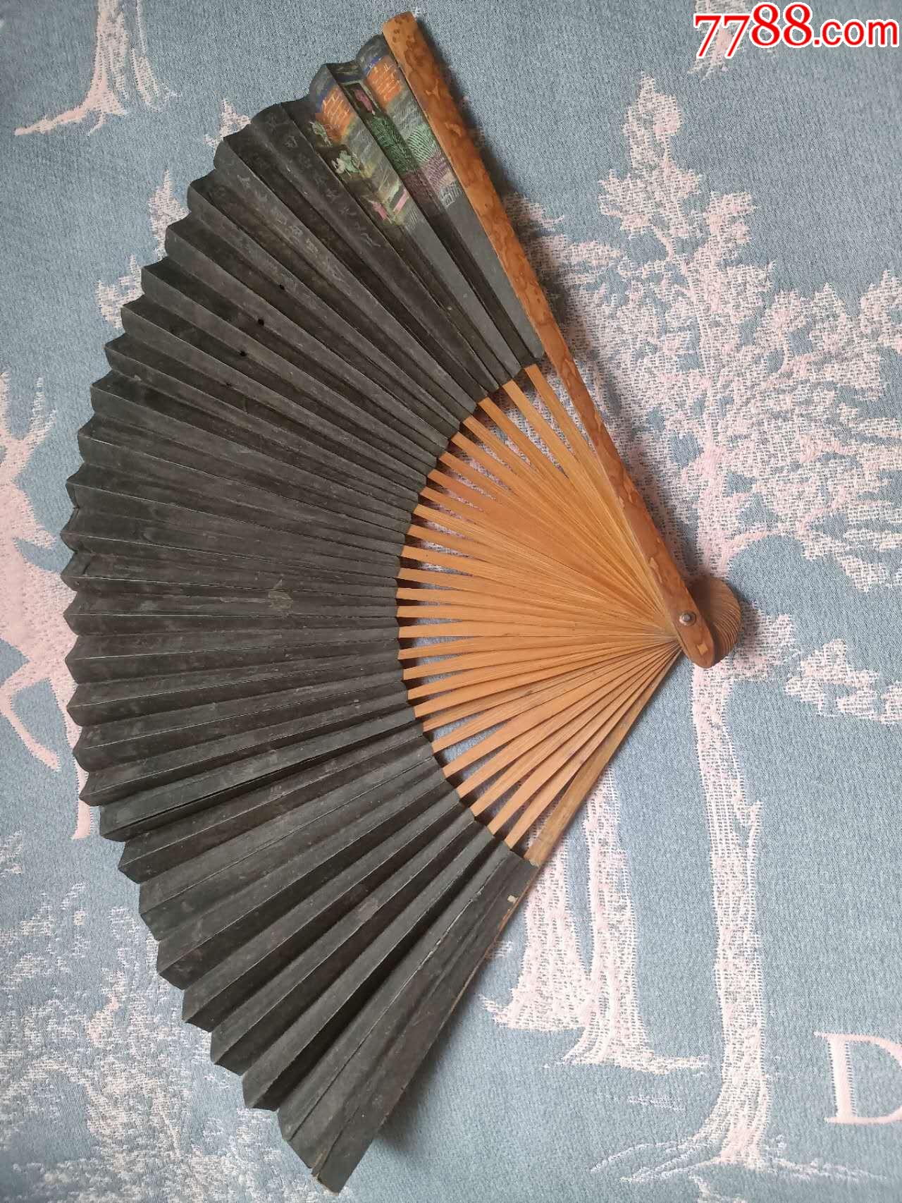 民国时期老物件文玩把玩件(湘妃竹折扇)香妃竹系列杭州裕成兴怀旧收藏