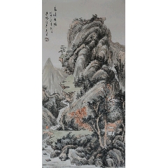 《高瞻远瞩》著名画家王春荃先生三尺整张山水作品，尺寸约99*49厘米