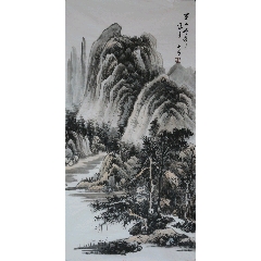 《云山神秀》著名画家王春荃先生三尺整张山水作品，尺寸约99*49厘米