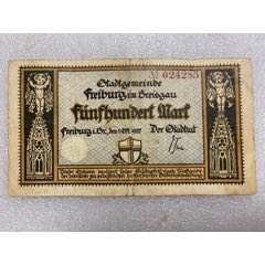 德国1922年弗莱堡市-巴登-符腾堡500马克纸币
