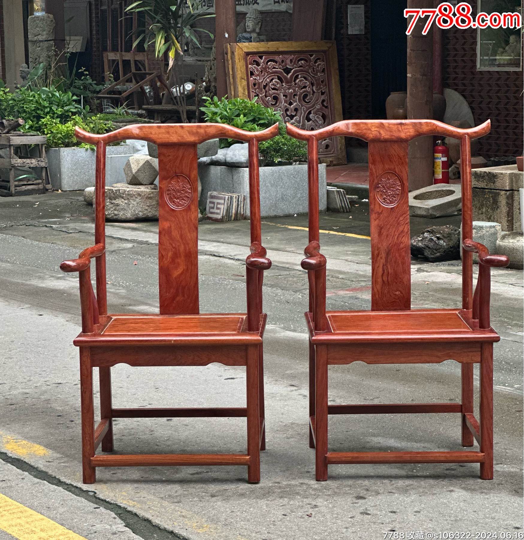 越南黄花梨四出头官帽椅，越黄黄花梨官帽椅家具，黄花梨家具牢固不松动，入手即可用-价格:80000元-se101186293-其他木艺家具-零售 ...