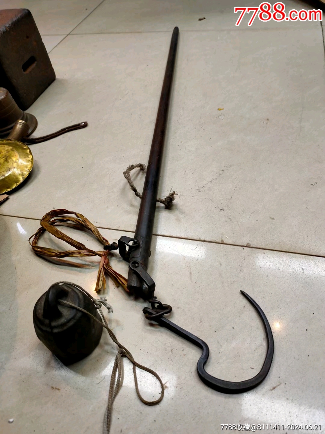 清末民国时期十六两30斤木杆钩子称